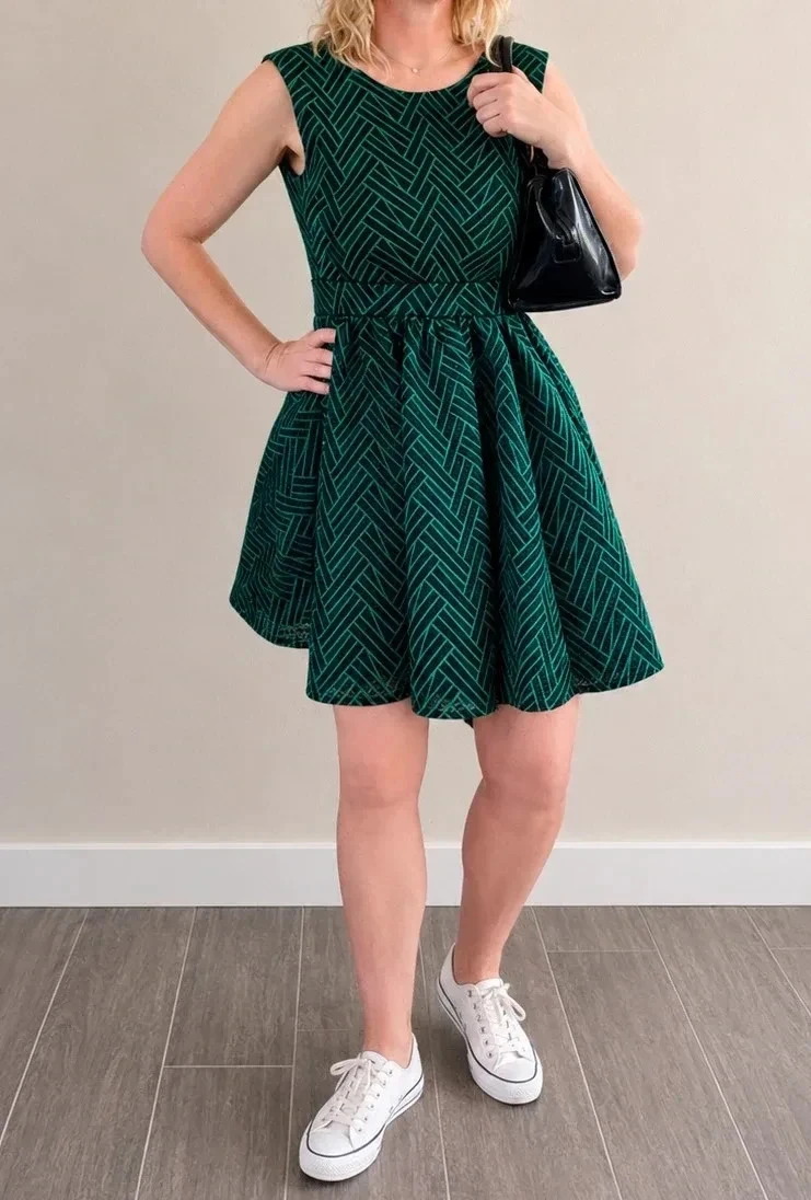 Robe Maje dentelle verte T40 patineuse parfait